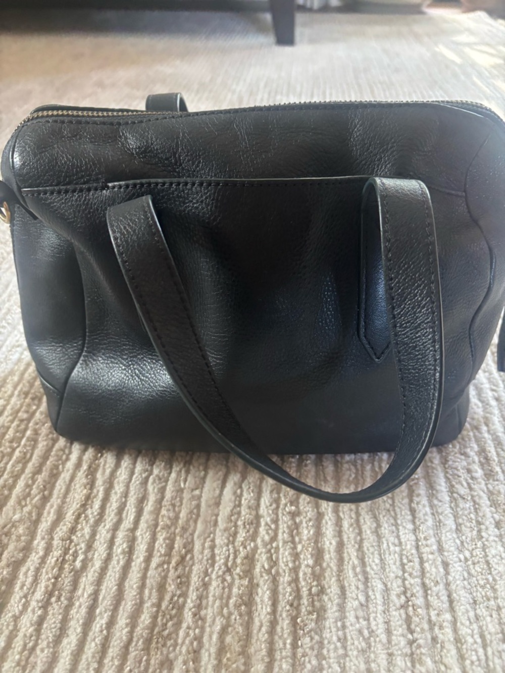 Fossil Blue  Pebbled Leather Shoulder Bag with Gold Logo - Picture 7 of 15